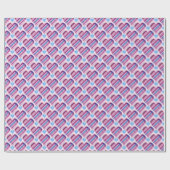 Tartan Herz Muster Pink und Blau Valentine Geschenkpapier (Flach)