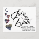 Tartan Herz Save the Date Postkarte (Vorderseite)