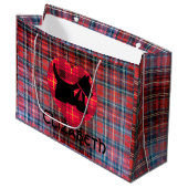 Tartan-Herz Scotty große Geschenk-Tasche Große Geschenktüte (Vorderseite Schrägansicht)