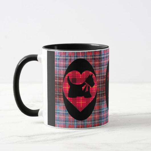 Tartan-Herz Scotty HundeTasse Tasse (Links)