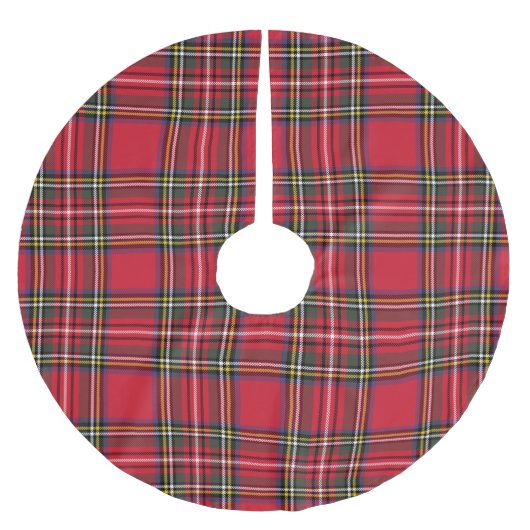 Tartan Holiday, Red Kariert Scott Polyester Weihnachtsbaumdecke (Vorderseite)