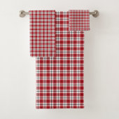 Tartan Home Towels Red Black Gift for Fresh Start Badhandtuch Set (Insitu)