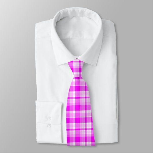 Tartan Hübsch Pink Kariert Neck Tie Krawatte (Gebunden)