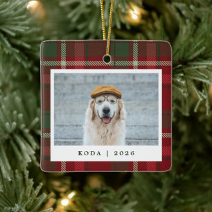 Tartan-Hund Foto-Andenken Weihnachten Keramikornament
