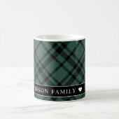 Tartan Hunter Green Kariert Custom Family Monogram Kaffeetasse (Mittel)