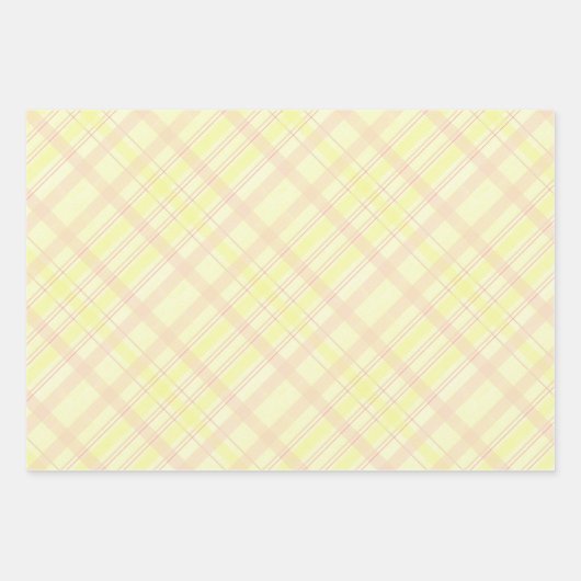 Tartan in Beige- und Gelbtönen Geschenkpapier Set (Vorderseite)