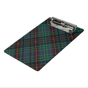 Tartan in Blau, Orange, Grün... ... Auf Mini Klemmbrett