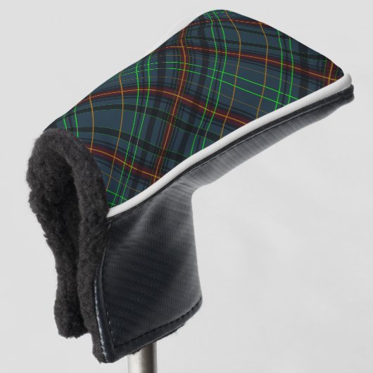 Tartan in blau, orange, grün... golf headcover (3/4 Vorderseite)