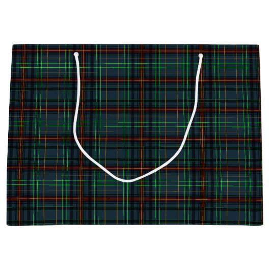 Tartan in blau, orange, grün... große geschenktüte (Vorderseite)