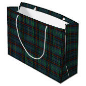 Tartan in blau, orange, grün... große geschenktüte (Rückseite Schrägansicht)