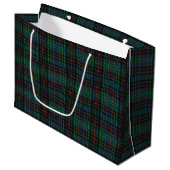 Tartan in blau, orange, grün... große geschenktüte (Vorderseite Schrägansicht)