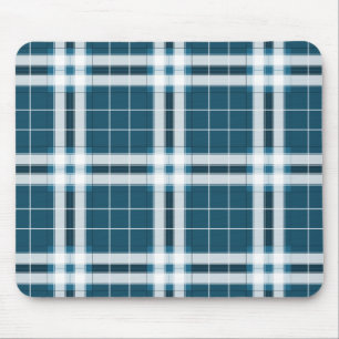 Tartan in Blau und Weiß Mousepad