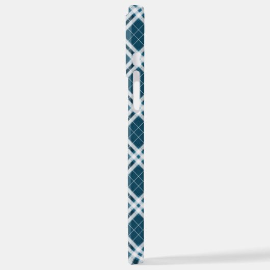 Tartan in blau-weiß iPhone Case Hülle (Linke Seite)