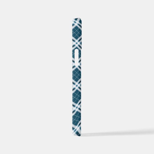 Tartan in blau-weiß iPhone Case iPhone Hülle (Rechte Seite)