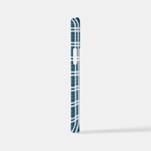 Tartan in blau-weiß iPhone hülle (Rechte Seite)