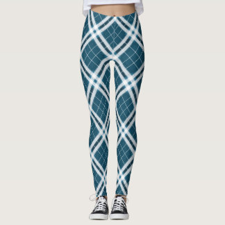 Tartan in blauen und weißen Leggings