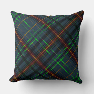 Tartan in blue, orange, green diag kissen