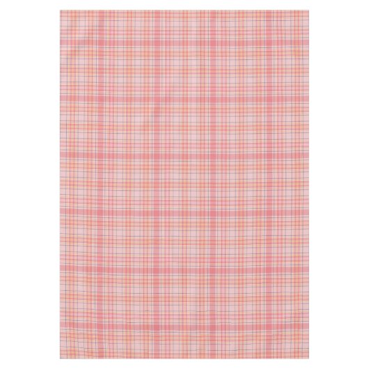 Tartan, in Rosa, Pfirsich, Gelb, Schwarz, Weiß Kar Tischdecke (Vorderseite)