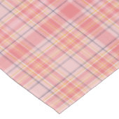 Tartan, in Rosa, Pfirsich, Gelb, Schwarz, Weiß Kar Tischdecke (Schrägansicht)