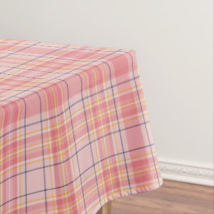 Tartan, in Rosa, Pfirsich, Gelb, Schwarz, Weiß Kar Tischdecke