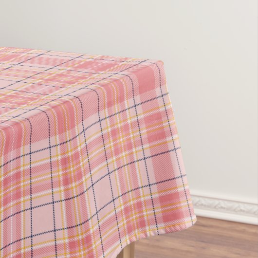Tartan, in Rosa, Pfirsich, Gelb, Schwarz, Weiß Kar Tischdecke (Beispiel)