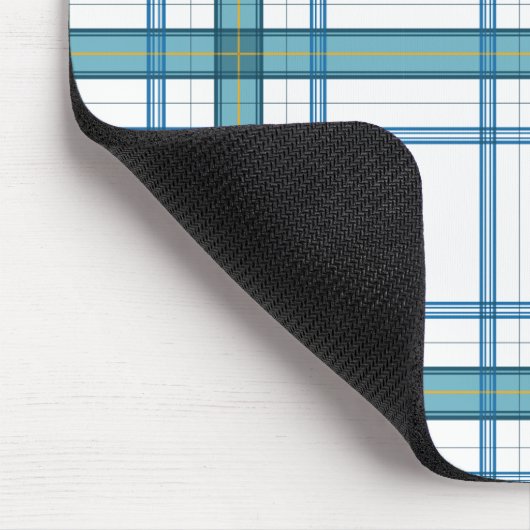 Tartan in Türkis Mousepad (Ecke)