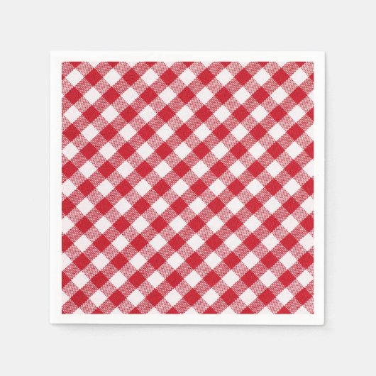 Tartan in weiß und rot serviette (Vorderseite)