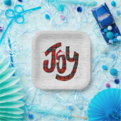 Tartan Joy on White Birch Pappteller (Party)