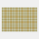 Tartan - Karamel Gold-Weiß-Grün Geschenkpapier Set (Vorderseite)