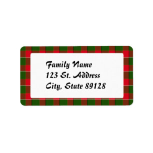 Tartan Kariert (1) Weihnachtsgeschichte Adressaufkleber