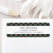 Tartan Kariert Address Labels Weihnachtsfeiertage (Insitu)