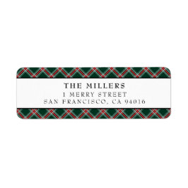 Tartan Kariert Address Labels Weihnachtsfeiertage
