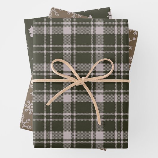 Tartan Kariert Bauernhof Grün und Braun Geschenkpapier Set (Beispiel)