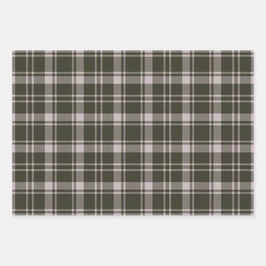 Tartan Kariert Bauernhof Grün und Braun Geschenkpapier Set (Vorderseite)