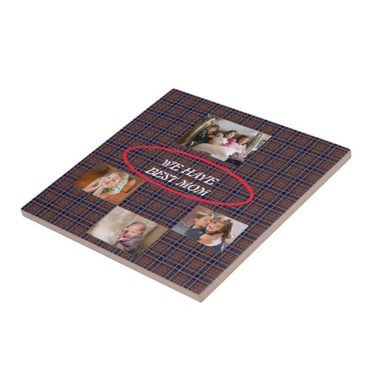 Tartan Kariert Best Mama Freestyle Schriftart Fliese (Seite)