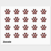 Tartan Kariert Birthday Pawprints Runder Aufkleber (Blatt)