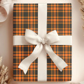 Tartan Kariert Black Orange Karo Halloween Pattern Geschenkpapier