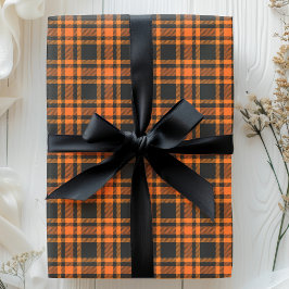 Tartan Kariert Black Orange Karo Halloween Pattern Geschenkpapier