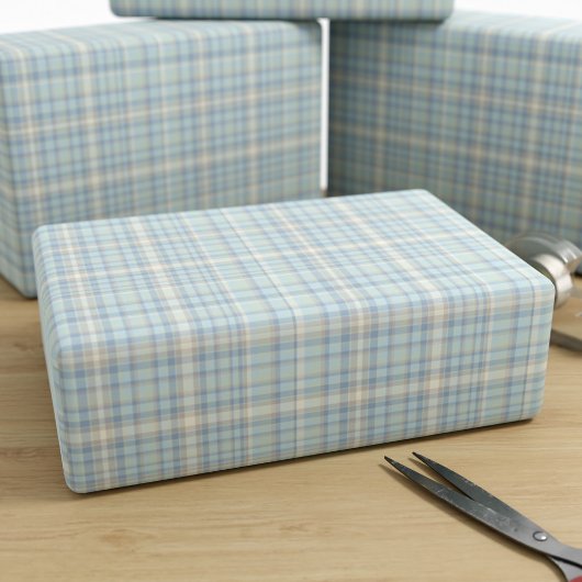 Tartan Kariert Blue Figarations Wrapping Paper Geschenkpapier