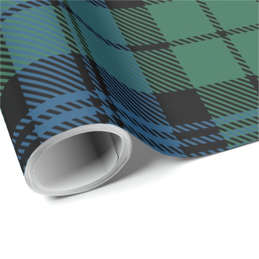 Tartan Kariert Blue Green Clan Campbell Holiday Geschenkpapier (Rolleneckpunkt)