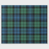 Tartan Kariert Blue Green Clan Campbell Holiday Geschenkpapier (Flach)
