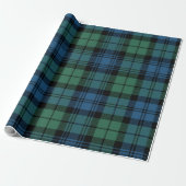 Tartan Kariert Blue Green Clan Campbell Holiday Geschenkpapier (Ungerollt)