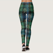 Tartan Kariert Campbell Frohe und helle Weihnachte Leggings (Rückseite)