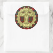 Tartan Kariert Celtic Cross Weihnachten Weihnachte Runder Aufkleber (Tasche)