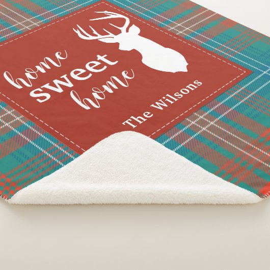 Tartan Kariert Christmas Clan Wilson Personalisier Sherpadecke (3/4)