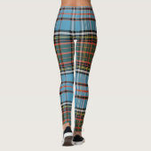 Tartan Kariert Clan Anderson Brown Aquamarines Mus Leggings (Rückseite)