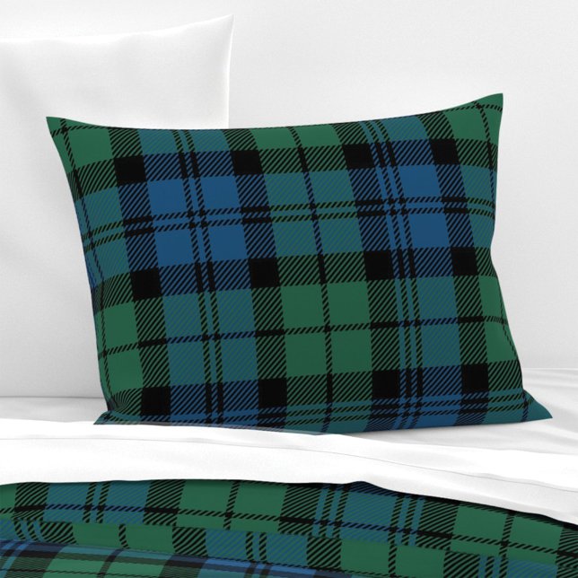 Tartan Kariert Clan Campbell Green Blue Black Karo Dekokissen (Rustic Plaid Farmhouse Campbell Tartan Pillow)