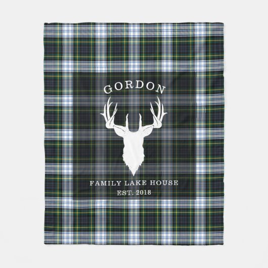 Tartan Kariert Clan Gordon Lake House Fleecedecke (Vorderseite)