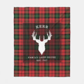 Tartan Kariert Clan Kerr Family Lake House Fleecedecke (Vorderseite)