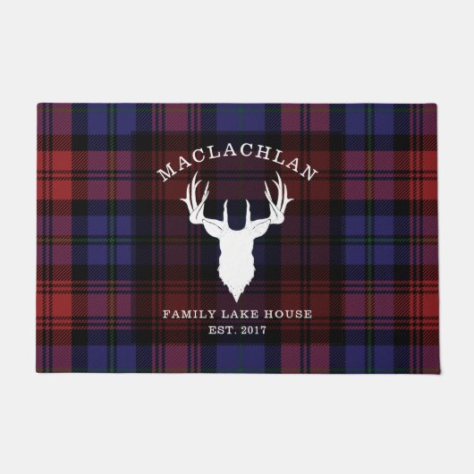 Tartan Kariert Clan MacLachlan Family Lake House Fußmatte (Vorderseite)